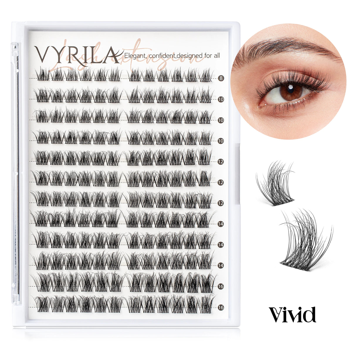 Individual Lashes Cluster C Curl Mix Lash Clusters 3D Wispy DIY Eyelash Extension 0.1mm Super Thin Band Resuable Natural Lashes
