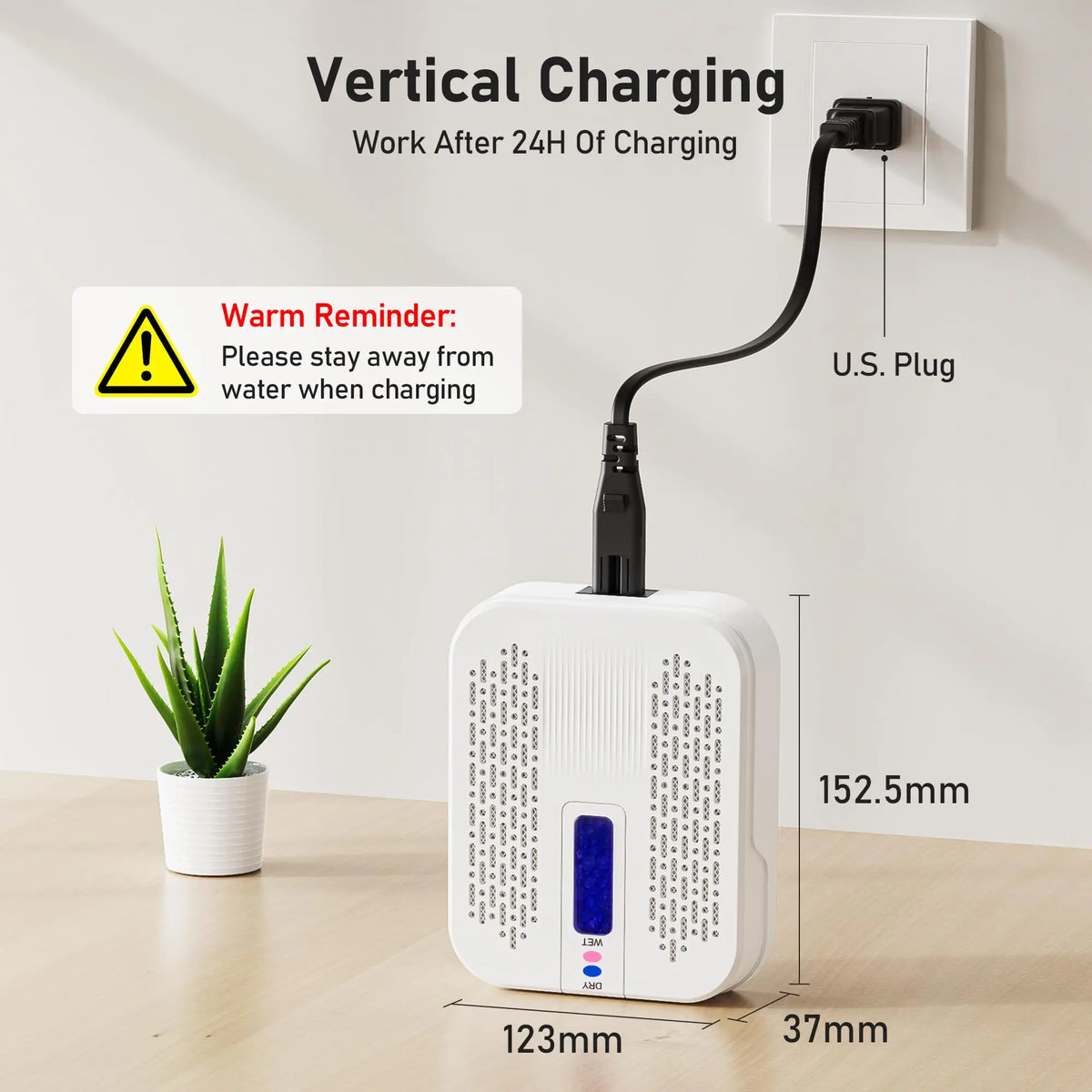Rechargeable Small Dehumidifier, Portable Mini Dehumidifier for Bathroom, Highly Efficient Dehumidification, Energy Saving, Suitable for Closet, Cars, Wardrobes, Bookcases