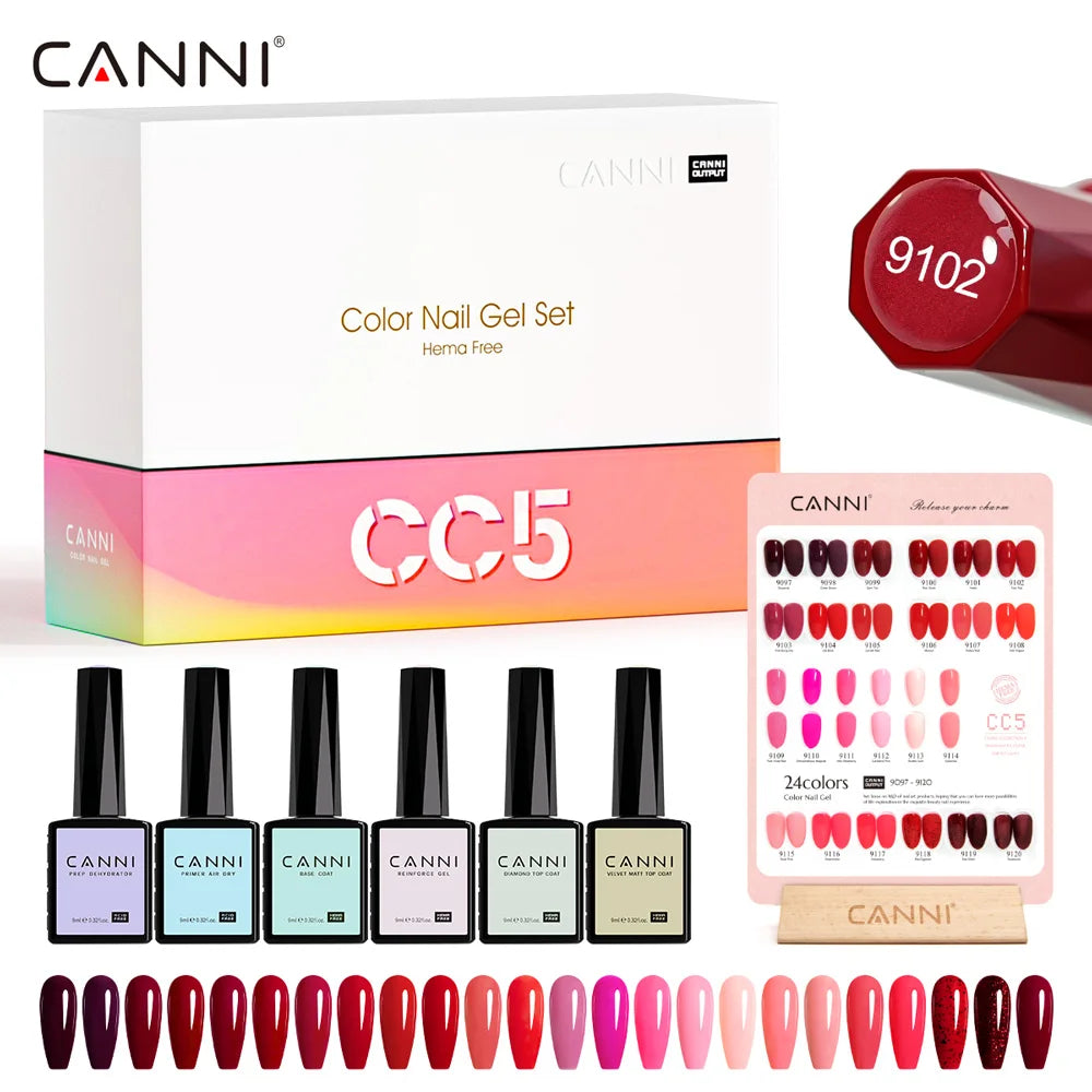 30pcs/set CANNI TPO FREE HEMA FREE Gel Polish VIPKit WholeSet New Learner Nail Maincure Gel Varnish Branded Suitcase